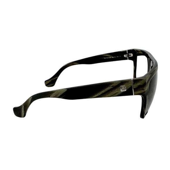 Balenciaga Inlaid Stripe Wood Grain Square Shield Sunglasses BA56-61B w/ case - Picture 5 of 9